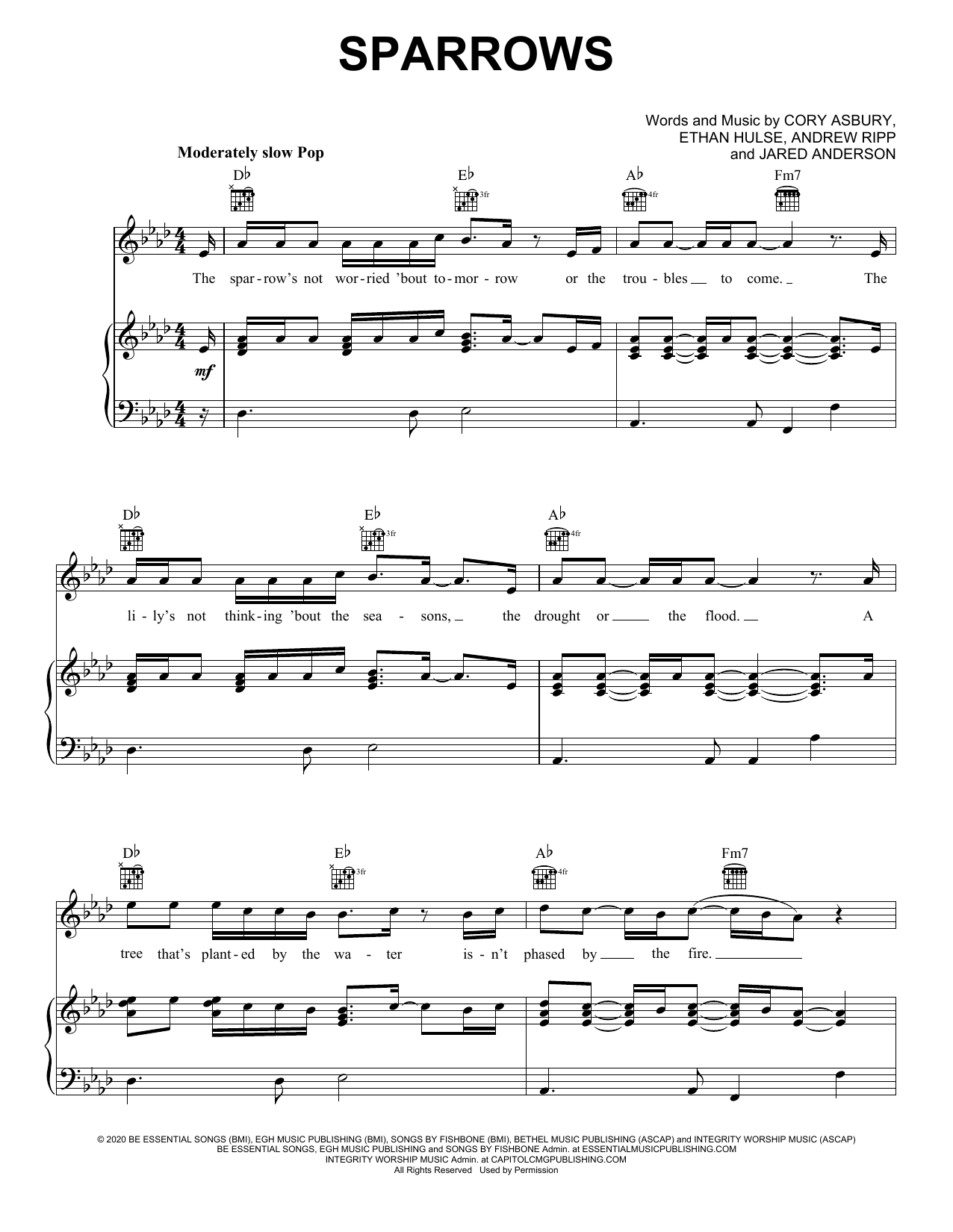Produktgalerie: Seite 1 von 1 Sparrows, Cory Asbury, Gesang, Gitarre, Klavier