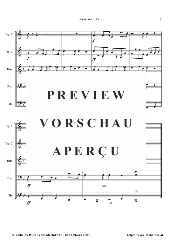 gallery: Kanon in D-Dur, , (Blechbläser Quintett)