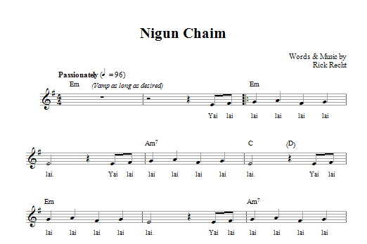 Product gallery: Page 1 of 1 Nigun Chaim, Rick Recht