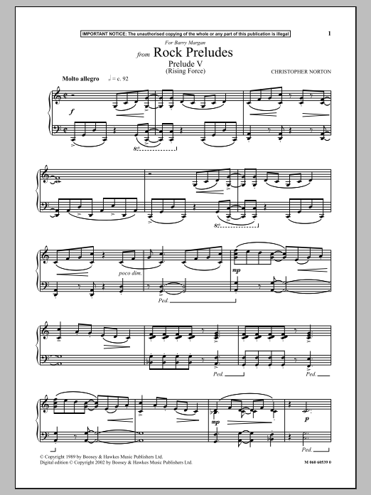 Product gallery: Page 1 of 1 Prelude V (Rising Force) (from Rock Preludes), Christopher Norton
