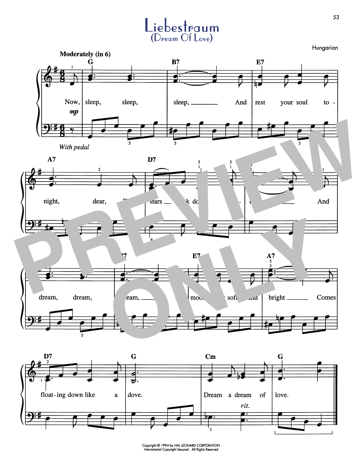 Produktbild zu: Liebestraum No. 3 (Dream Of Love)