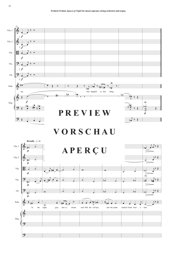 Product gallery: Page 11 of 21 Spaces of Night , , (mezzo soprano, organ + string orchestra)