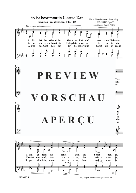 Product gallery: Page 4 of 5 Es ist bestimmt in Gottes Rat op.47 , , (mixed choir)