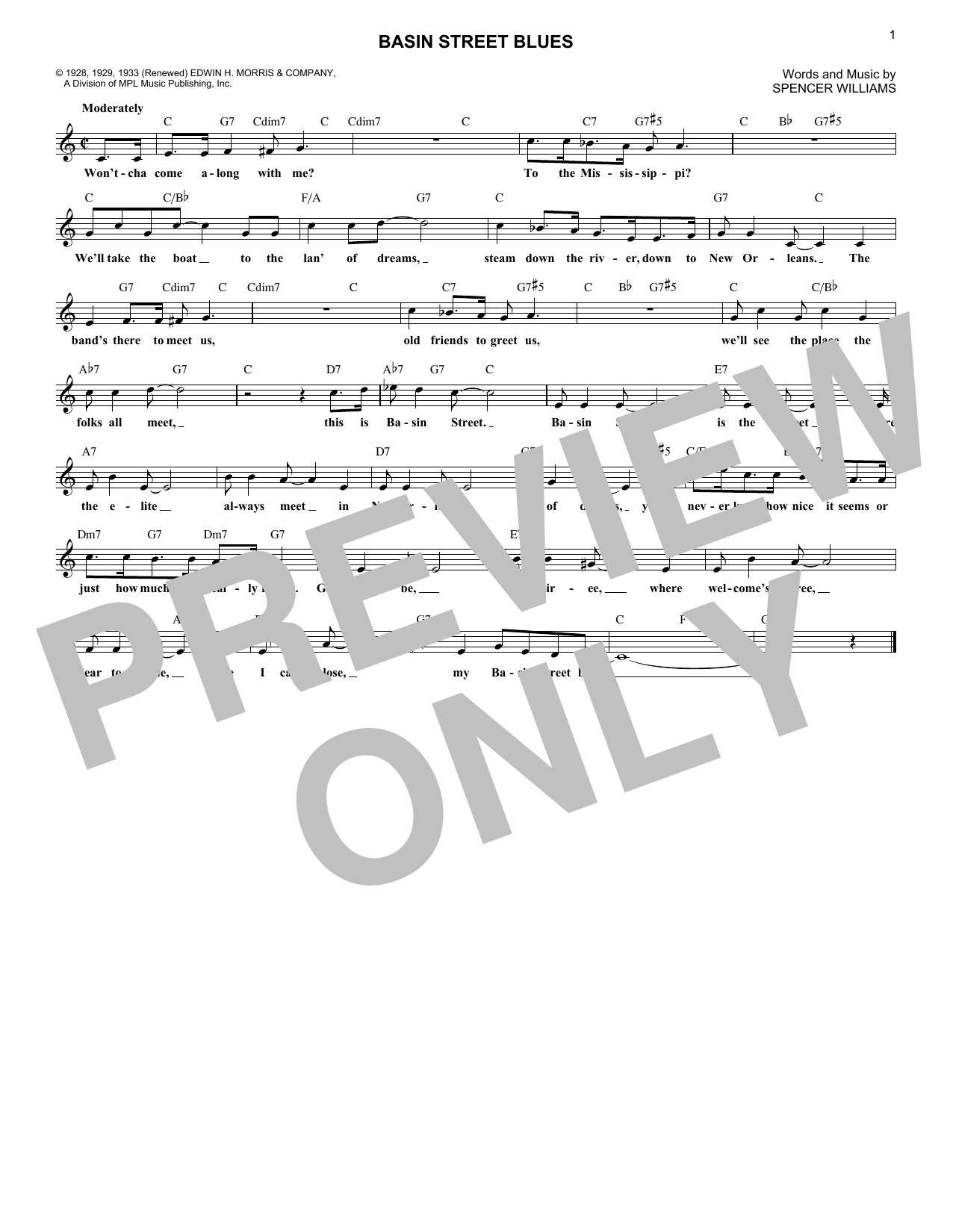 Product gallery: Page 1 of 1 Basin Street Blues, Spencer Williams