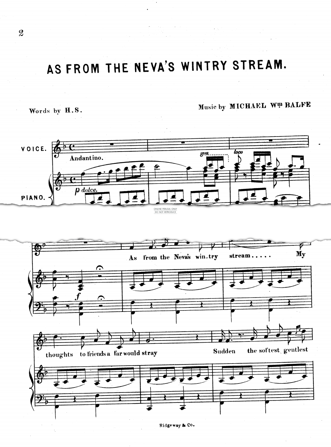 Produktgalerie: Seite 1 von 1 As From The Neva's Wintry Stream, Michael William Balfe, Gesang, Klavier