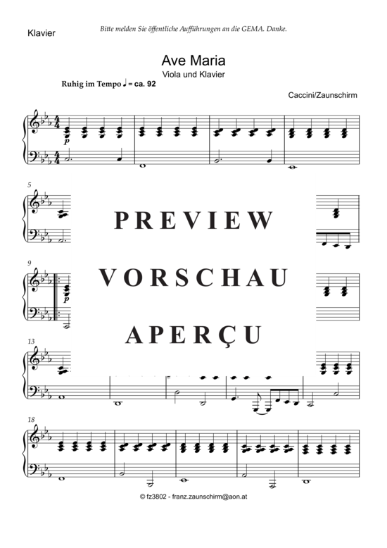 Product gallery: Page 6 of 7 Ave Maria , , (viola + piano)
