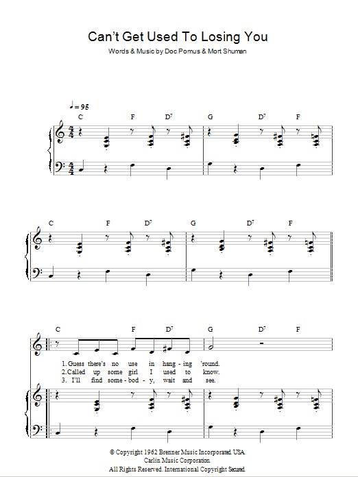 Product gallery: Page 1 of 1 Can't Get Used To Losing You, Andy Williams