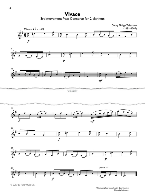 Product gallery: Page 1 of 1 Vivace, Georg Philipp Telemann