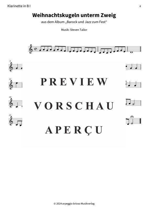 Product gallery: Page 6 of 7 Weihnachtskugeln unterm Zweig - aus dem Album Barock und Jazz zum Fest, , (Duet 2x clarinet in Bb)