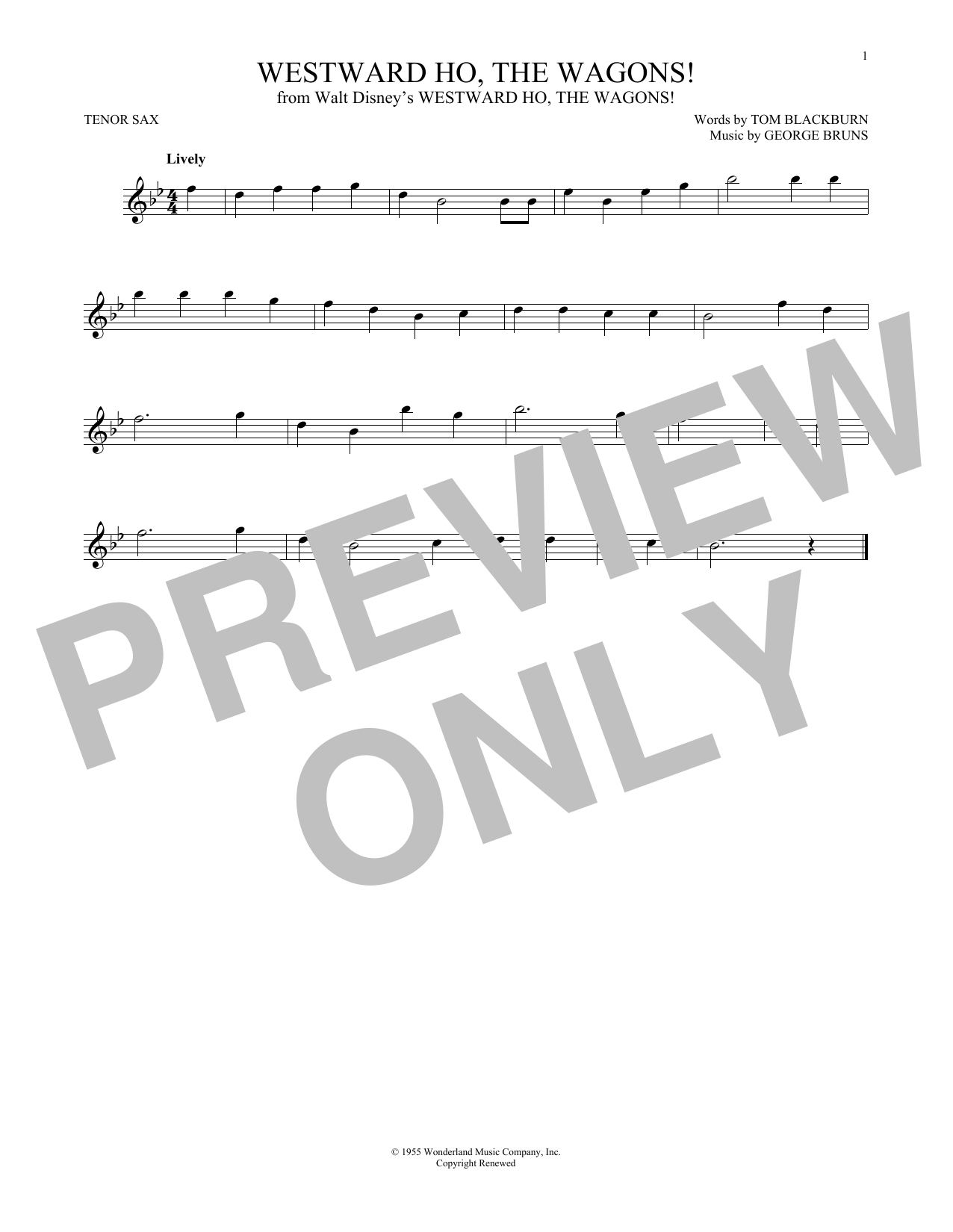 Product gallery: Page 1 of 1 Westward Ho, The Wagons!, George Bruns