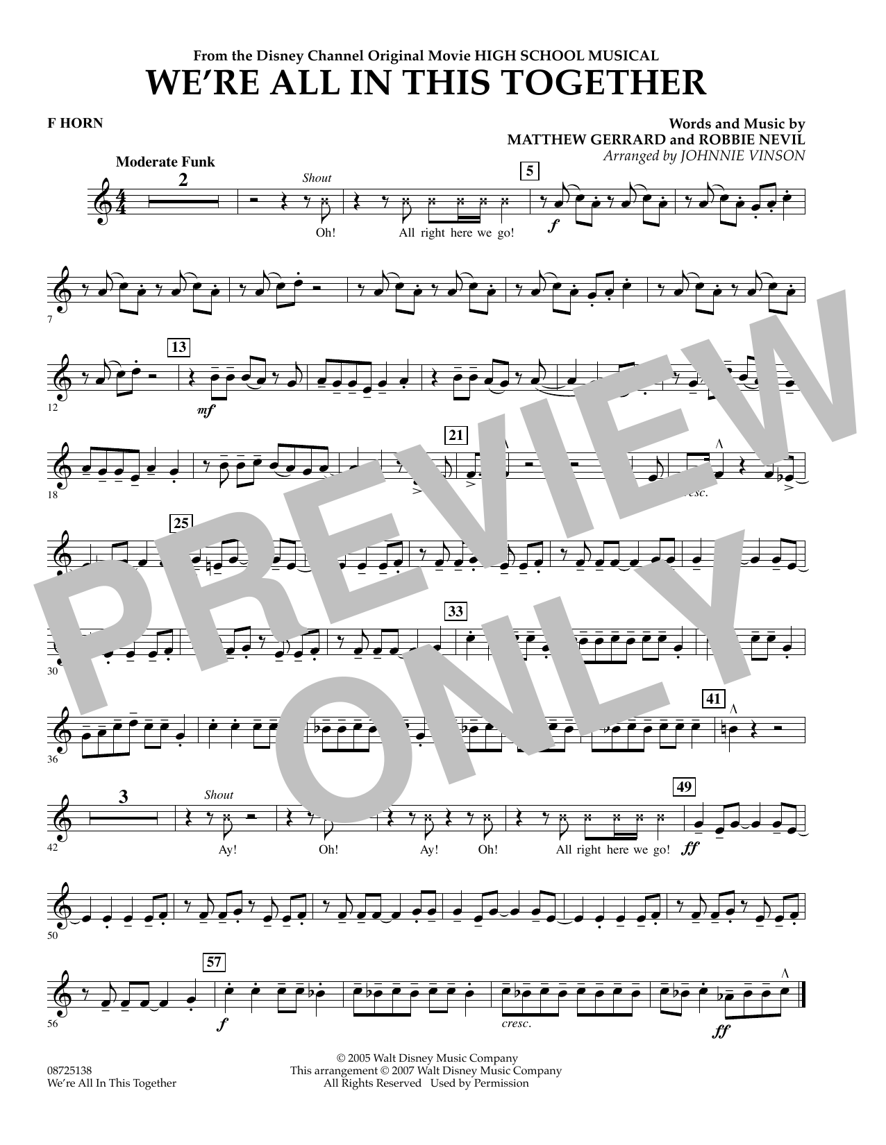 Produktbild zu: We're All In This Together (from High School Musical) - F Horn