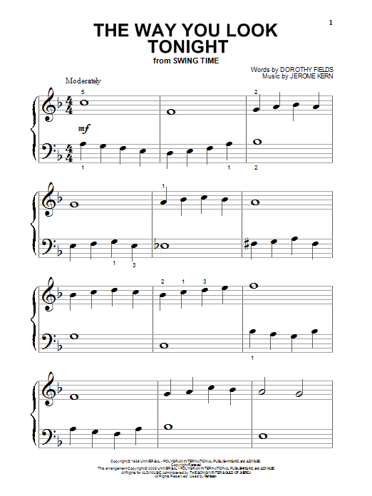 Produktgalerie: Seite 1 von 1 The Way You Look Tonight, Jerome Kern, Klavier