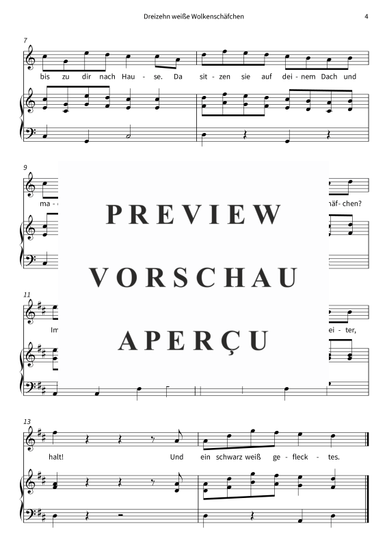 Produktgalerie: Seite 6 von 6 Dreizehn weiße Wolkenschäfchen, , Gesang und Klavier