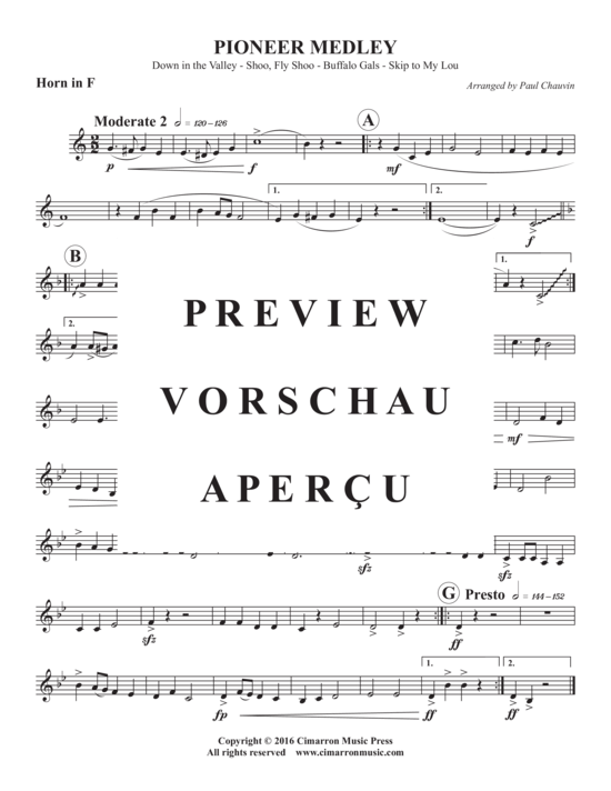 Produktgalerie: Seite 6 von 8 Pioneer Medley , , (Blechbläser Trio für Trompete in B, Horn in F oder Posaune + Tuba)