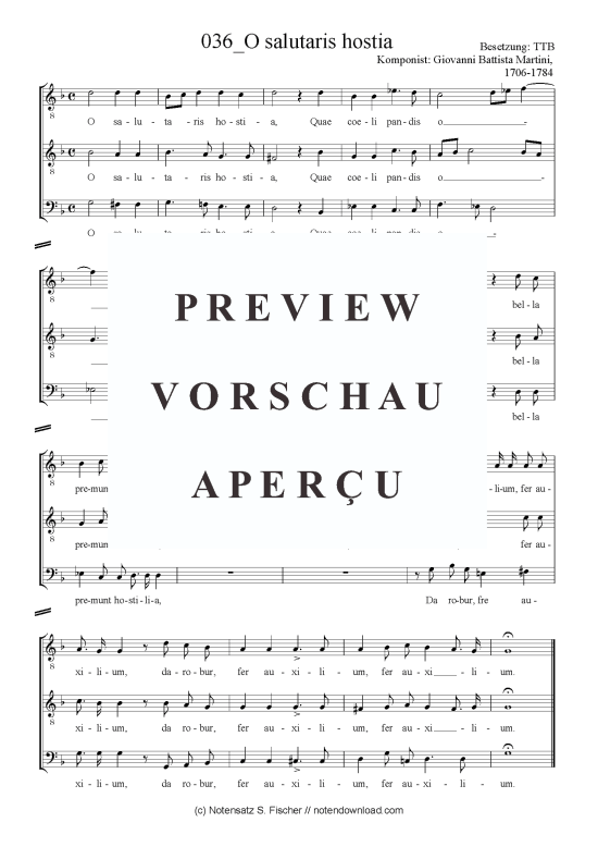 Product picture to: O salutaris hostia Giovanni Battista Martini, 1706-1784 