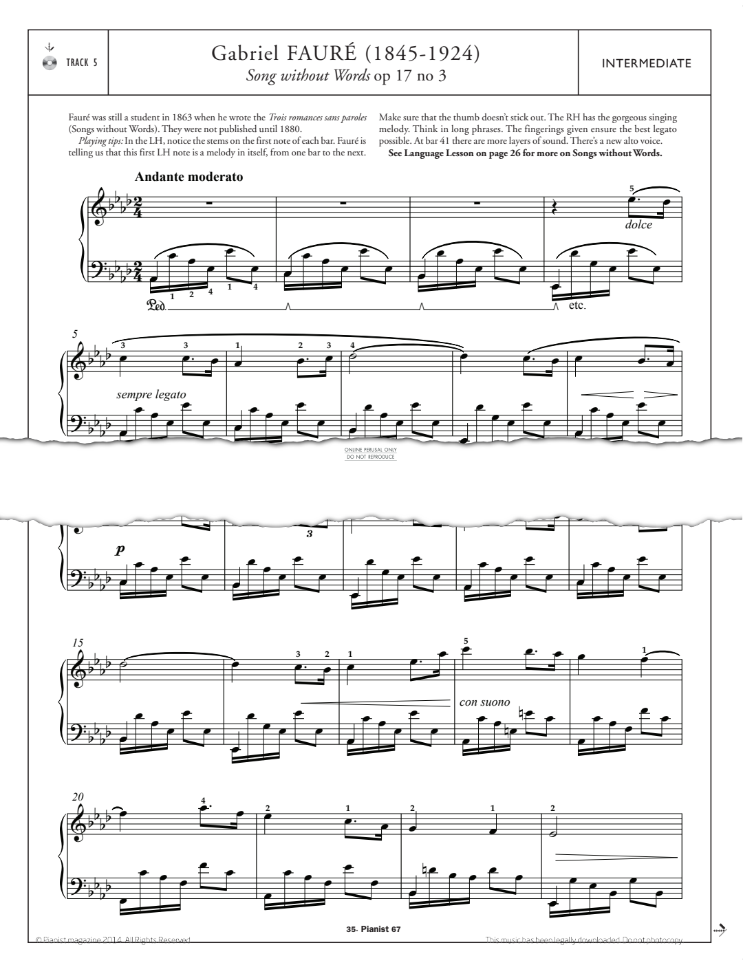 gallery: Song Without Words Op.17 No.3, Gabriel Fauré