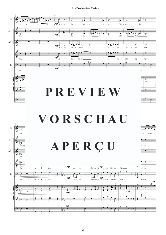 Produktgalerie: Seite 5 von 11 Ave Domine Jesu Christe, , Gemischter Chor SAATB und Orgel