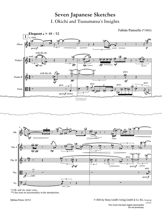 Produktgalerie: Seite 1 von 1 Seven Japanese Sketches, Fabian Panisello, Oboe, Quartett