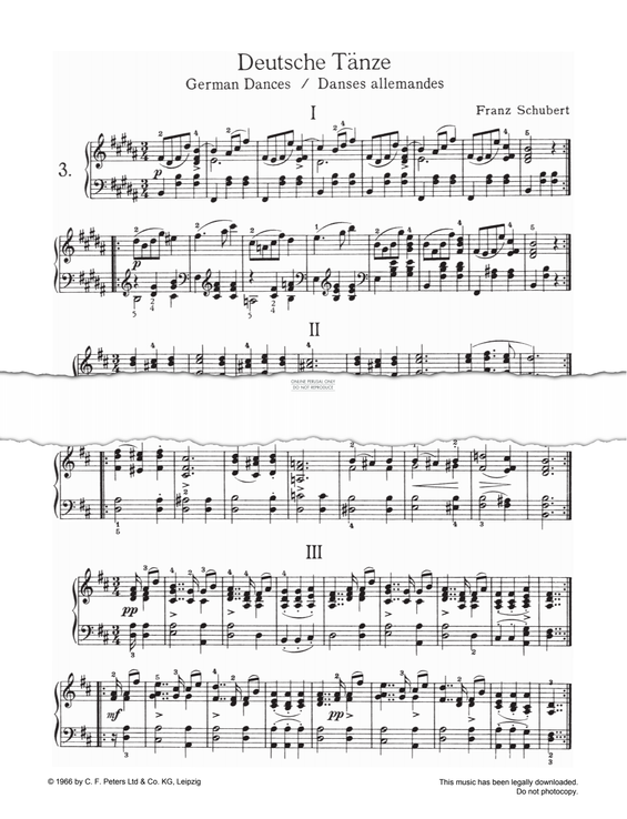 Produktgalerie: Seite 1 von 1 Three German Dances, Franz Schubert, Klavier