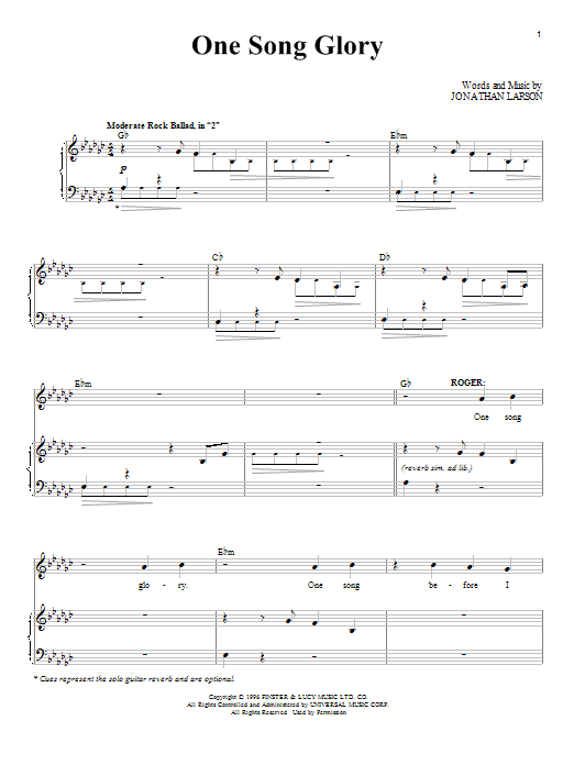 Produktbild zu: One Song Glory