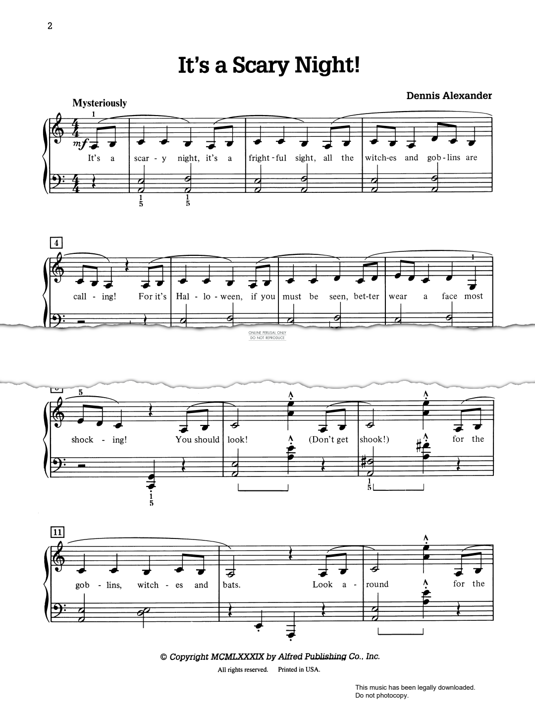 Produktgalerie: Seite 1 von 1 It's A Scary Night, Dennis Alexander, Klavier