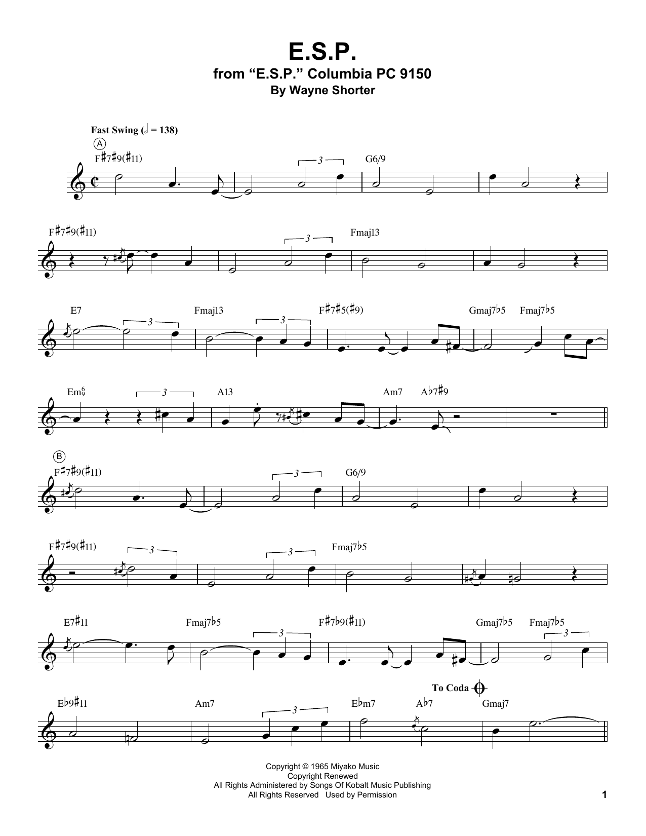 Produktgalerie: Seite 1 von 1 E.S.P., Miles Davis, Trompete