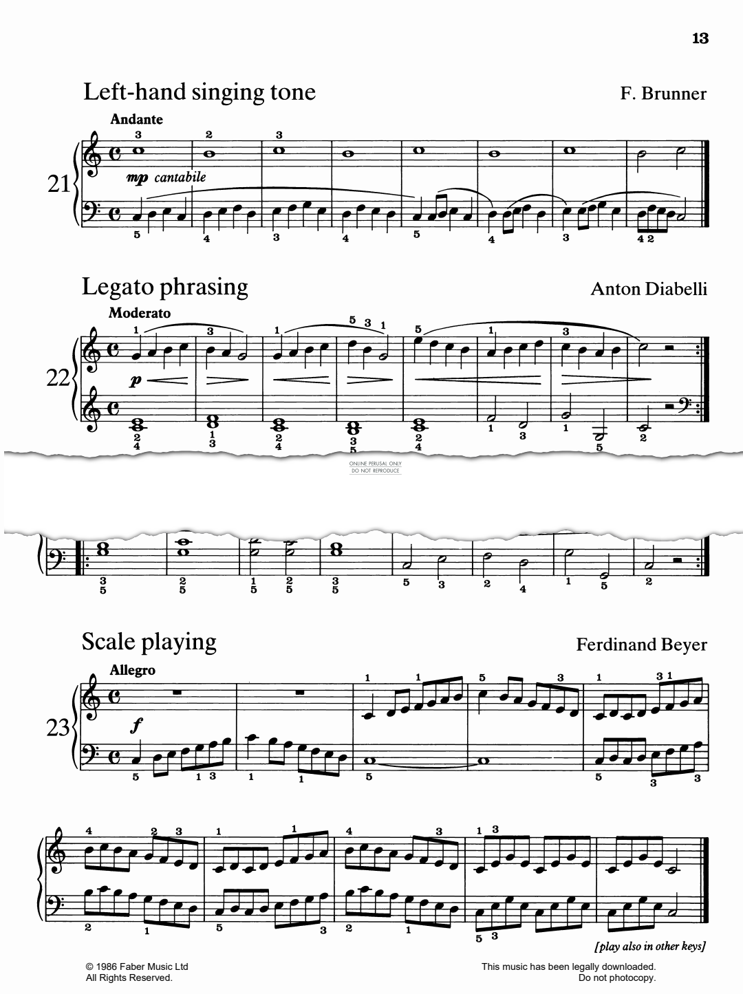 Produktgalerie: Seite 1 von 1 Left-Hand Singing Tone, F Brunner, Klavier