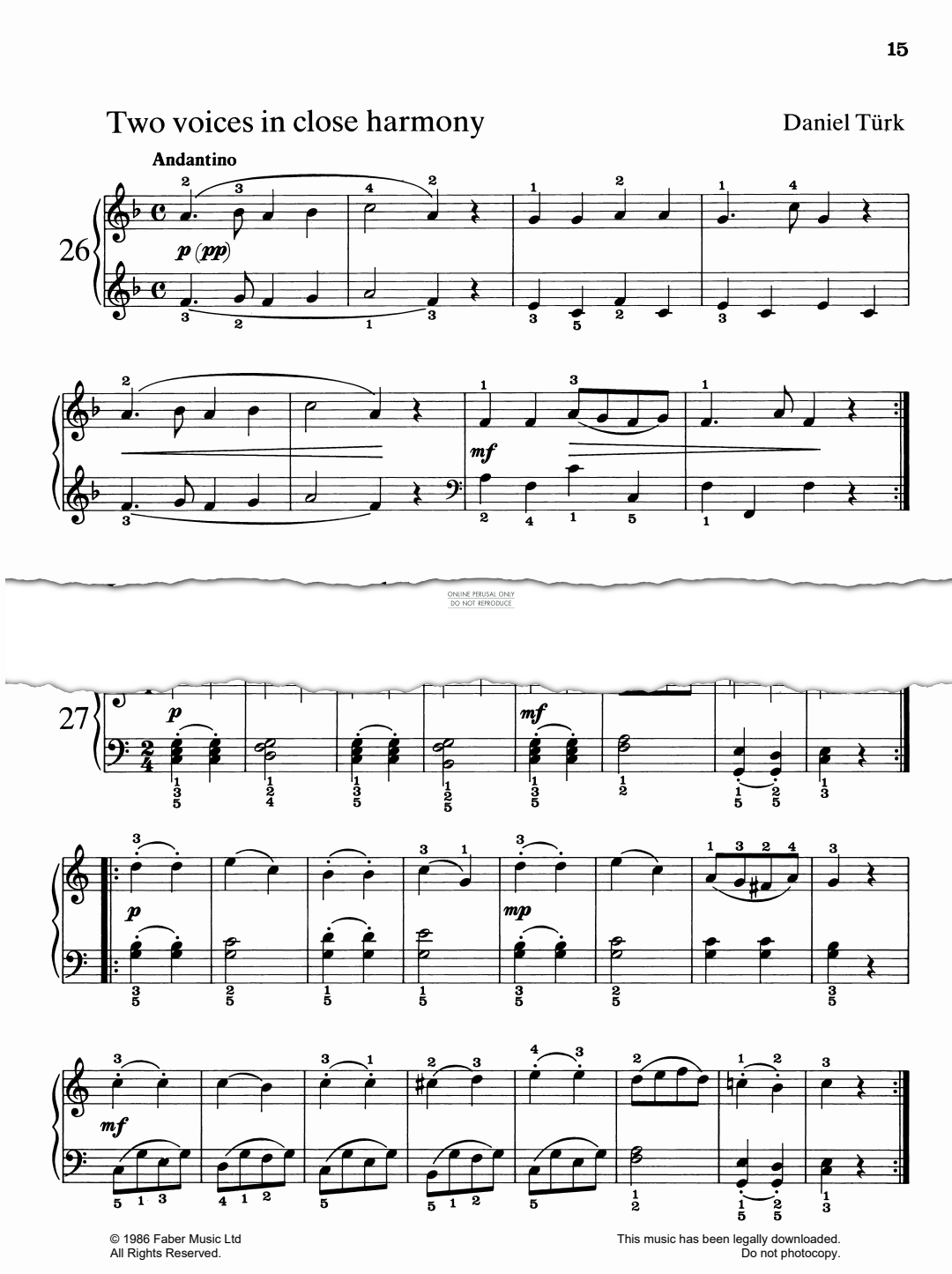 Produktgalerie: Seite 1 von 1 Two Voices In Close Harmony, Daniel Gottlob Turk, Klavier