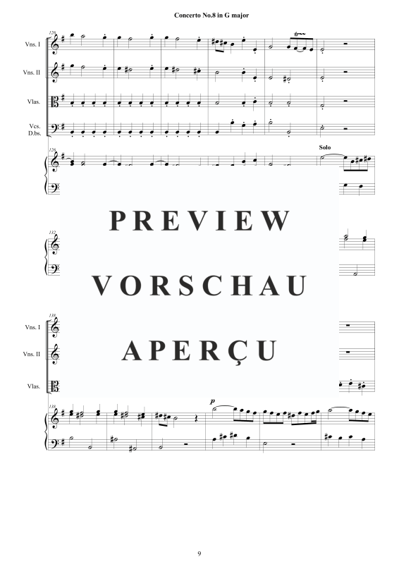 Produktgalerie: Seite 10 von 11 Cembalo Konzert Nr. 8 in G-Dur, , Cembalo und Streichorchester