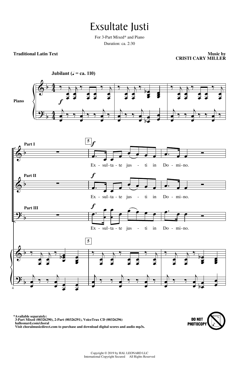 Produktgalerie: Seite 1 von 1 Exsultate Justi, Cristi Cary Miller, Chor