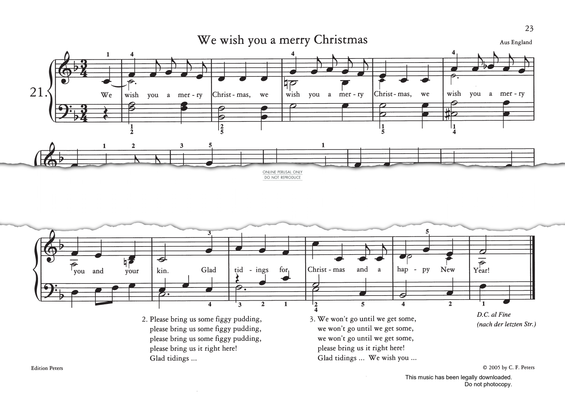 Produktgalerie: Seite 1 von 1 We Wish You A Merry Christmas, English Traditional, Gesang, Klavier