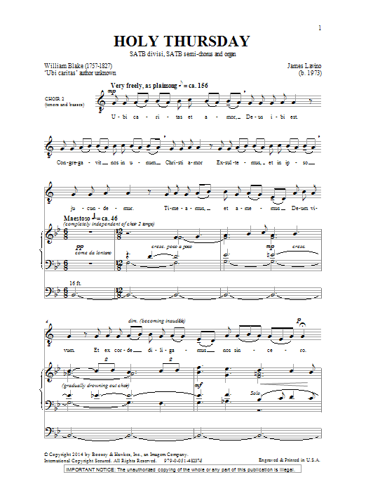 Produktbild zu: Holy Thursday