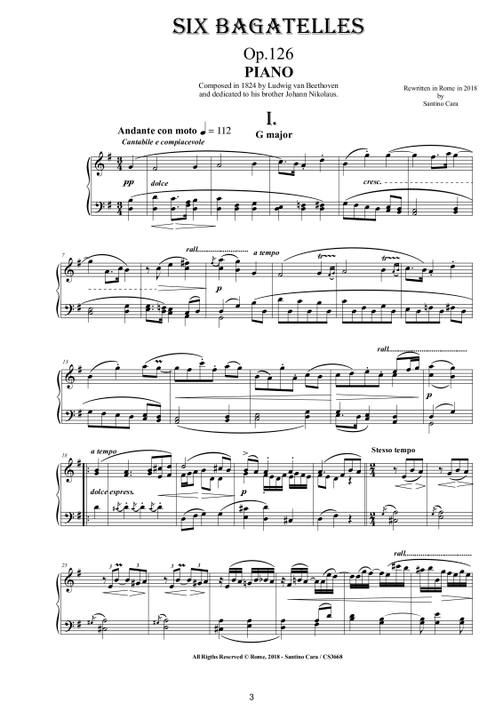 Produktgalerie: Seite 1 von 11 Six Bagatelles for Piano Op.126, , Klavier Solo