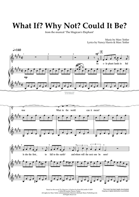 Produktgalerie: Seite 1 von 1 What if? Why Not? Could It Be? (from 'The Magician's Elephant'), Marc Teitler, Gesang, Klavier
