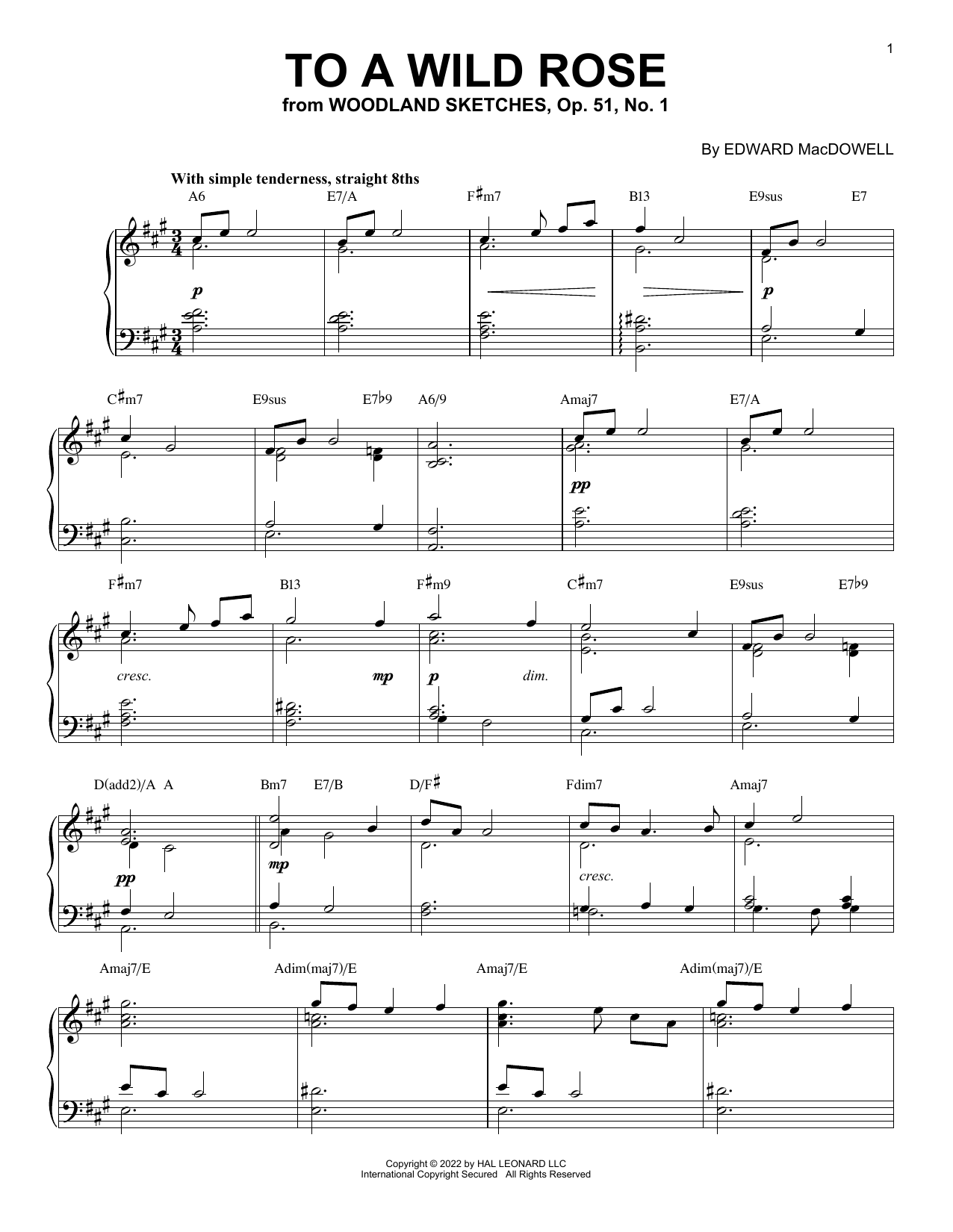 Product picture to: To A Wild Rose, Op. 51, No. 1 [Jazz version] (arr. Brent Edstrom)