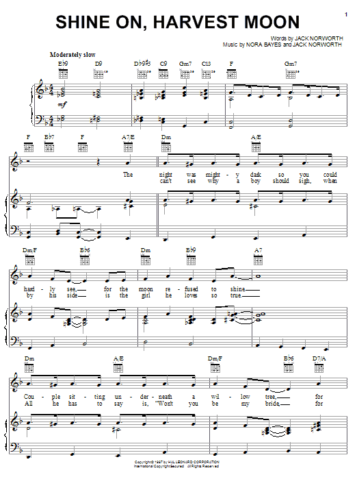 Produktgalerie: Seite 1 von 1 Shine On, Harvest Moon, Jack Norworth, Gesang, Gitarre, Klavier