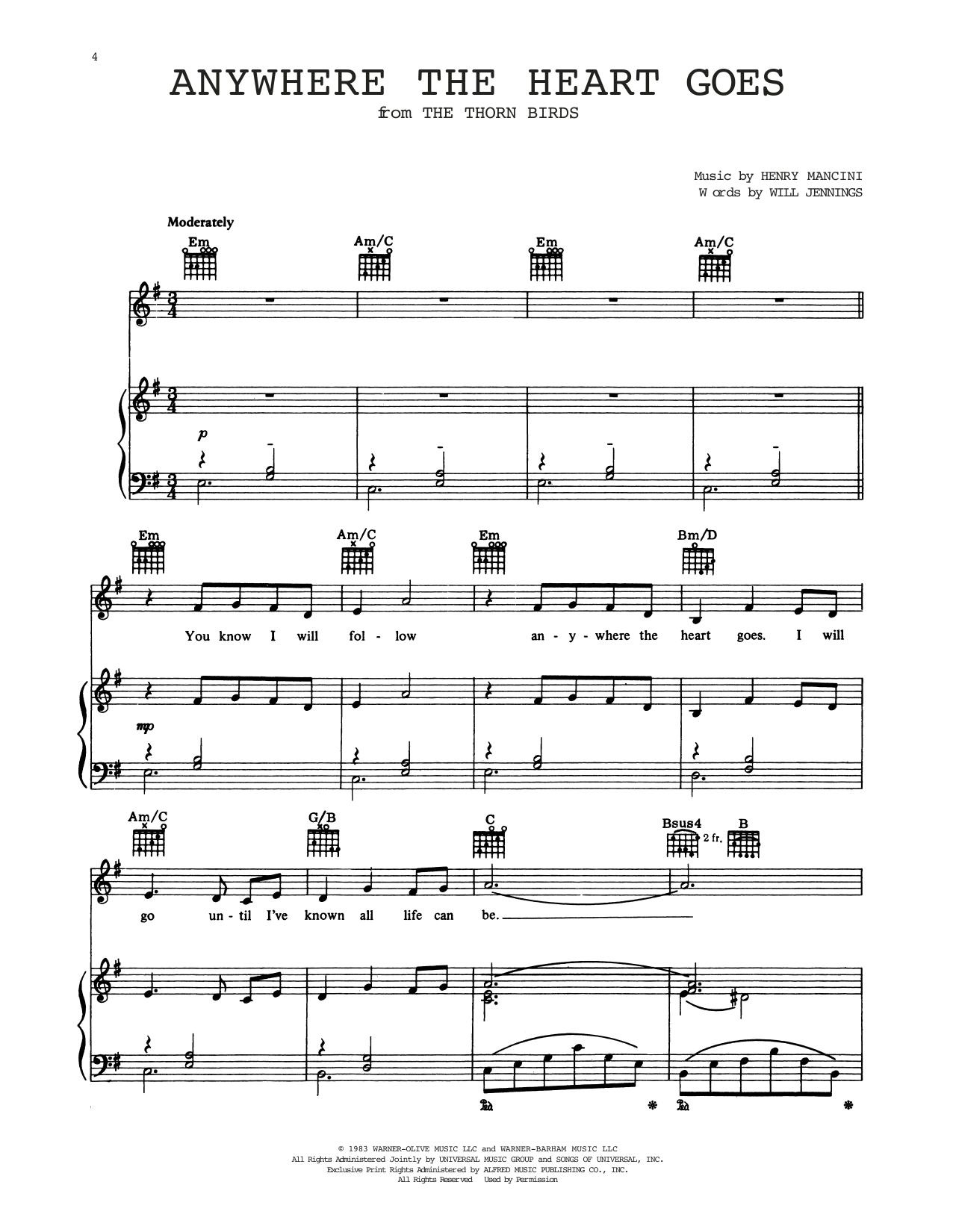 Produktbild zu: Anywhere The Heart Goes (from The Thorn Birds)