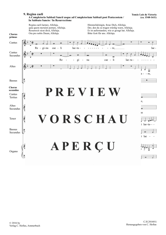 gallery: Regina caeli, , Gemischter Chor 8-stimmig und BC