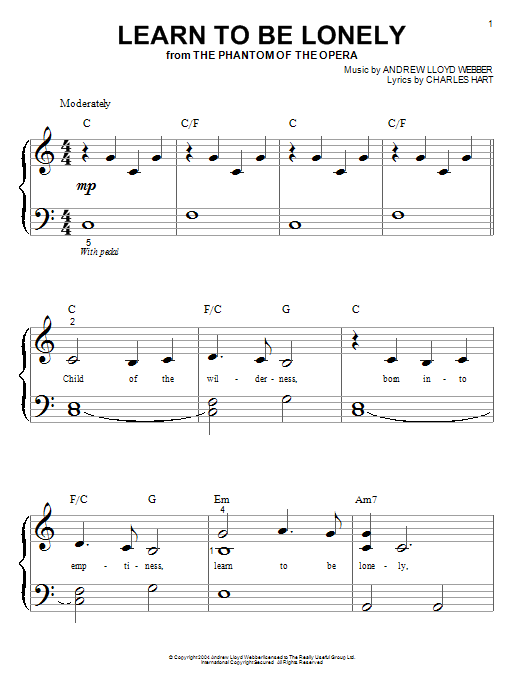 Produktgalerie: Seite 1 von 1 Learn To Be Lonely, Andrew Lloyd Webber, Klavier