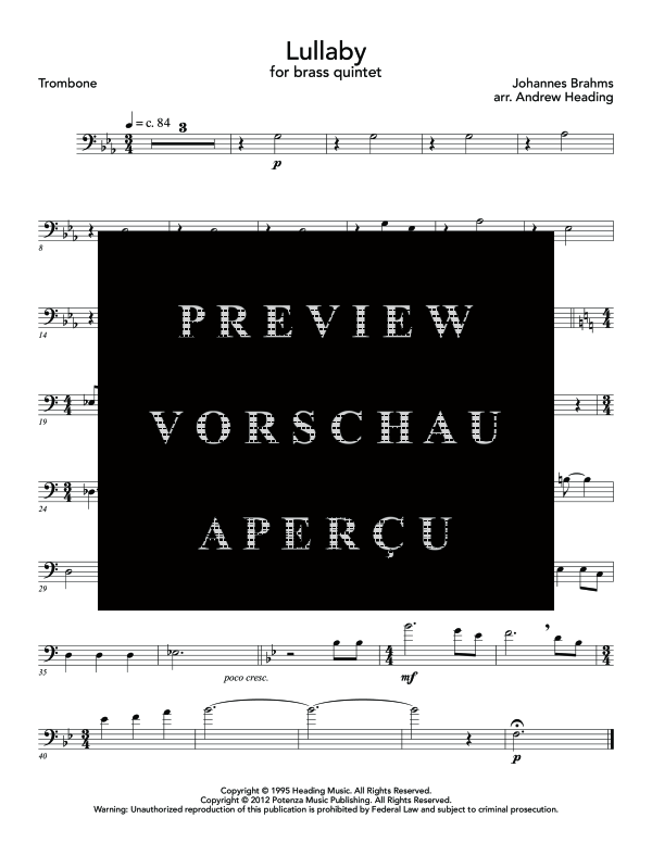 Produktgalerie: Seite 10 von 11 Lullaby, , (Blechbläserquintett)