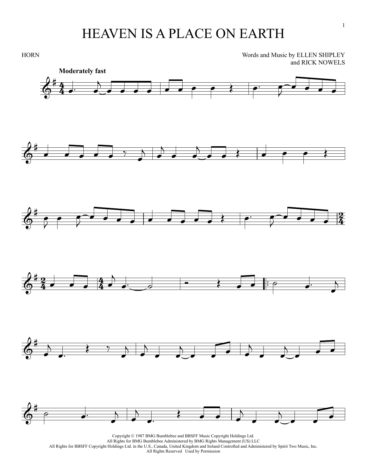 Produktgalerie: Seite 1 von 1 Heaven Is A Place On Earth, Belinda Carlisle, Horn