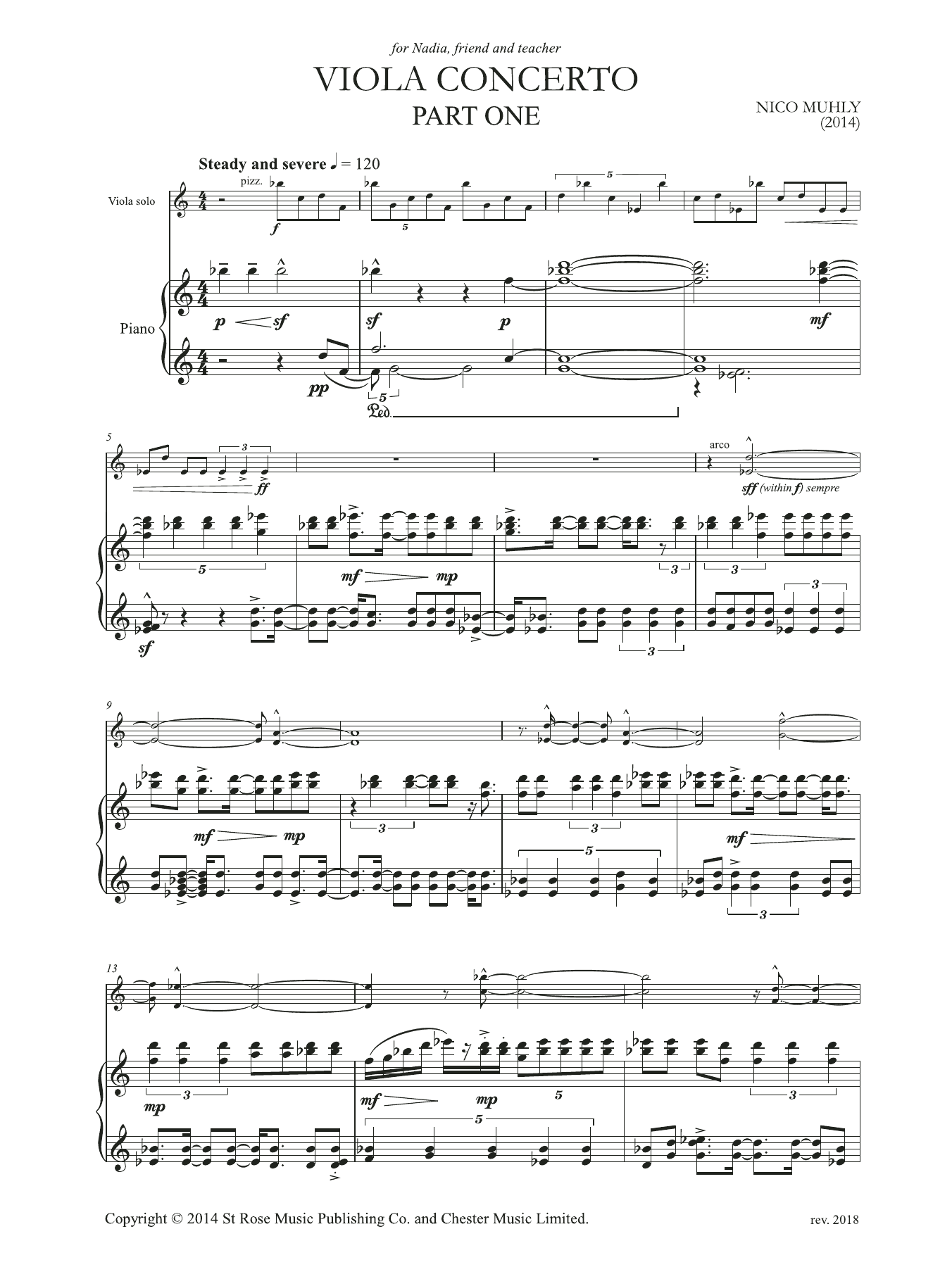 Product gallery: Page 1 of 1 Viola Concerto (Viola and Piano Reduction), Nico Muhly