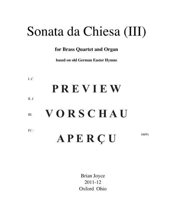 Produktgalerie: Seite 2 von 21 Sonata da Chiesa (III) , , Blechbläserquartett und Orgel