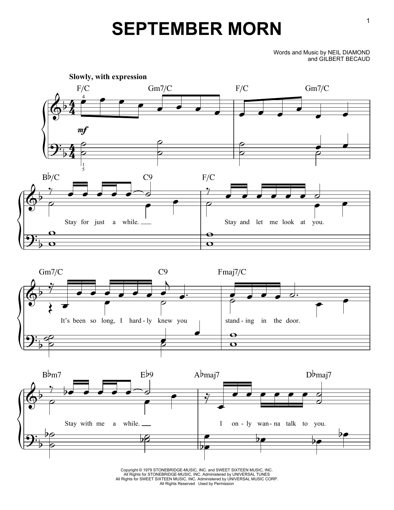 Produktgalerie: Seite 1 von 1 September Morn, Neil Diamond, Klavier