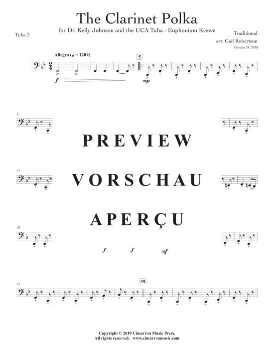Product gallery: Page 21 of 21 Clarinet Polka, The , , (Tuba Quartet EETT + Euphonium Solo)