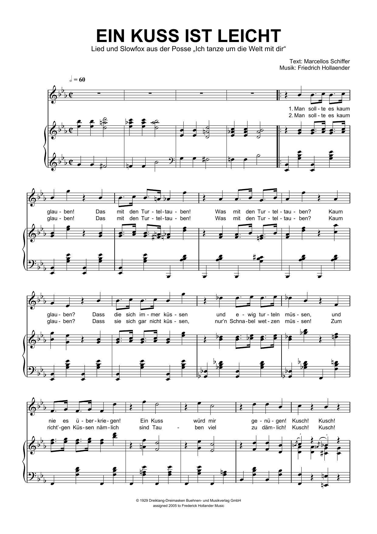 Produktgalerie: Seite 1 von 1 Ein Kuss Ist Leicht, Friedrich Hollaender, Gesang, Klavier