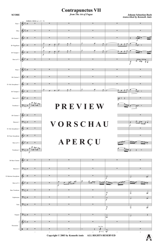 Produktgalerie: Seite 4 von 15 Contrapunctus 7 aus Kunst der Fuge , , (Concert Band)