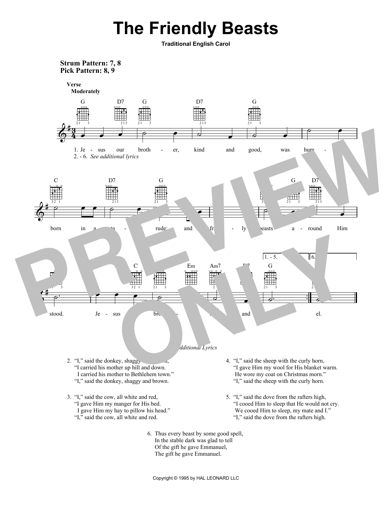 Product gallery: Page 1 of 1 The Friendly Beasts, Traditional English Carol