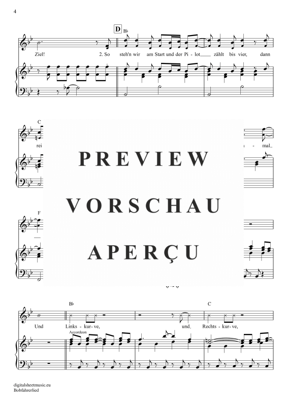 gallery: Bobfahrer-Lied, Buam, Troglauer, Klavier, Gesang & Akkorde