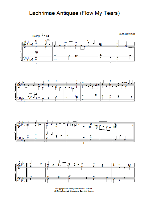 Product gallery: Page 1 of 1 Lachrimae Antiquae (Flow My Tears), John Dowland